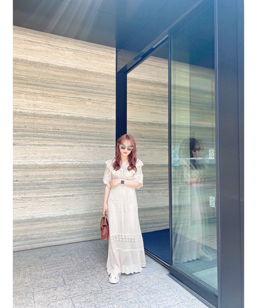 JUMELLE（ジュメロ）の「カギ編みワンピース（ワンピース・レディース・ブラウン/ベージュ・SMALL/MEDIUM）」の7枚目の写真