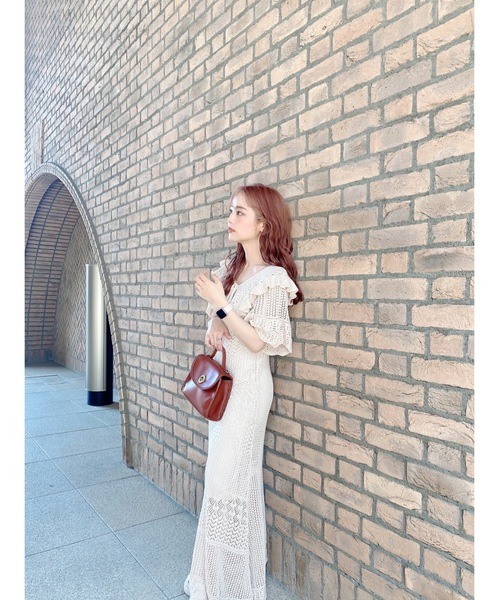 JUMELLE（ジュメロ）の「カギ編みワンピース（ワンピース・レディース・ブラウン/ベージュ・SMALL/MEDIUM）」の9枚目の写真