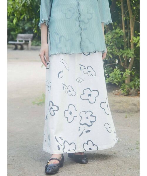 merry jenny（メリージェニー）の「【セットアップ】drawing gardenツイルスカート（スカート・レディース・ブラック/オフホワイト・FREE）」の13枚目の写真