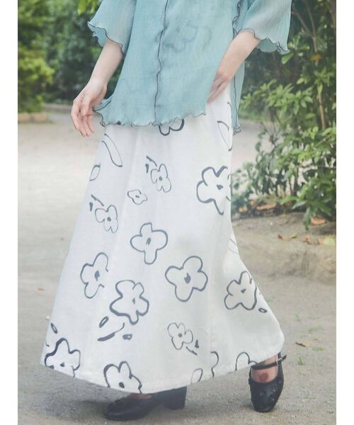 merry jenny（メリージェニー）の「【セットアップ】drawing gardenツイルスカート（スカート・レディース・ブラック/オフホワイト・FREE）」の19枚目の写真
