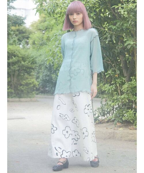 merry jenny（メリージェニー）の「【セットアップ】drawing gardenツイルスカート（スカート・レディース・ブラック/オフホワイト・FREE）」の11枚目の写真