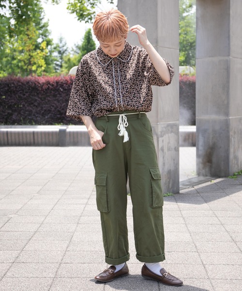 kutir（クティール）の「丸襟ピコレース柄ブラウス（シャツ/ブラウス・レディース・チャコールグレー/ダークブラウン/ネイビー・FREE）」の12枚目の写真