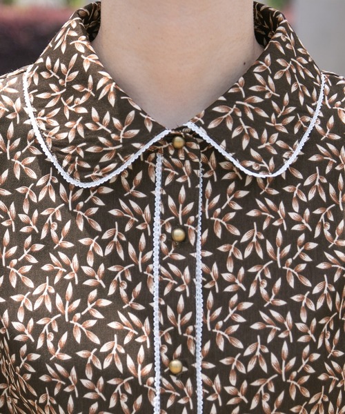 kutir（クティール）の「丸襟ピコレース柄ブラウス（シャツ/ブラウス・レディース・チャコールグレー/ダークブラウン/ネイビー・FREE）」の15枚目の写真