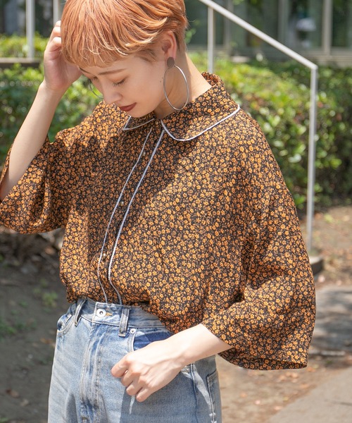 kutir（クティール）の「丸襟ピコレース柄ブラウス（シャツ/ブラウス・レディース・チャコールグレー/ダークブラウン/ネイビー・FREE）」の16枚目の写真