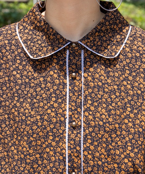 kutir（クティール）の「丸襟ピコレース柄ブラウス（シャツ/ブラウス・レディース・チャコールグレー/ダークブラウン/ネイビー・FREE）」の21枚目の写真