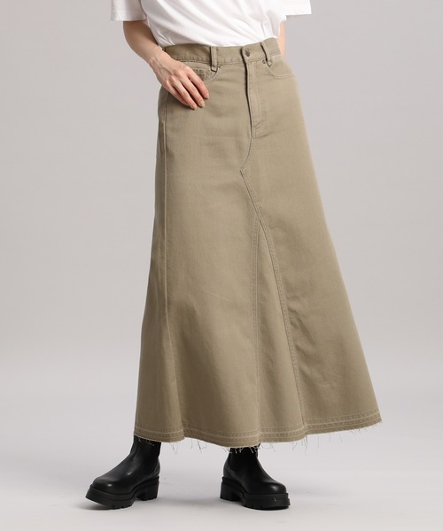 Maison de Beige（メゾンドベージュ）の「《Maison de Beige》ツイルコットンロングスカート（スカート・レディース・アイボリー/モカ・9号/11号/7号）」の3枚目の写真