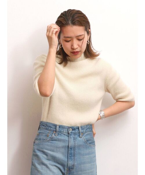 Ungrid（アングリッド）の「ハイネックハーフスリーブニット（ニット/セーター・レディース・アイボリー/ブラック/モカ・FREE）」の10枚目の写真