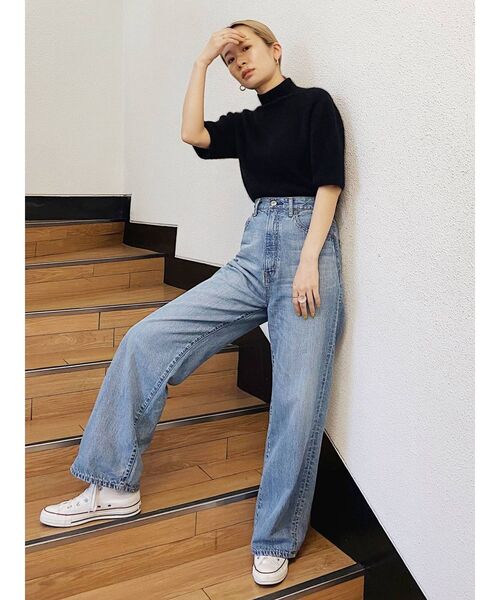 Ungrid（アングリッド）の「ハイネックハーフスリーブニット（ニット/セーター・レディース・アイボリー/ブラック/モカ・FREE）」の14枚目の写真