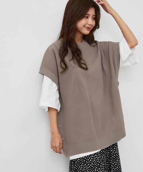 JUNRED(ジュンレッド)の「サイドボタンルーズベスト(ベスト・メンズ・ブラック/ライトグリーン/ベージュ系その他・M/L)」の14枚目の写真