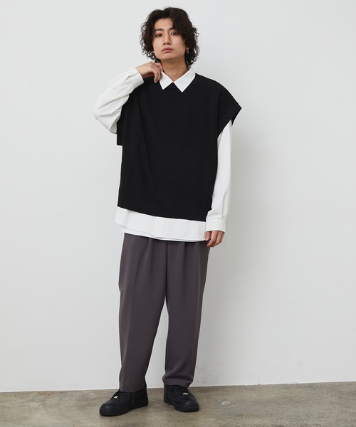 JUNRED(ジュンレッド)の「サイドボタンルーズベスト(ベスト・メンズ・ブラック/ライトグリーン/ベージュ系その他・M/L)」の6枚目の写真