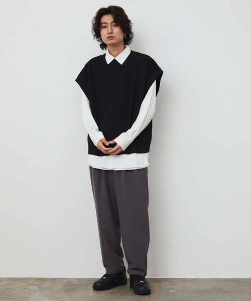 JUNRED(ジュンレッド)の「サイドボタンルーズベスト(ベスト・メンズ・ブラック/ライトグリーン/ベージュ系その他・M/L)」の8枚目の写真