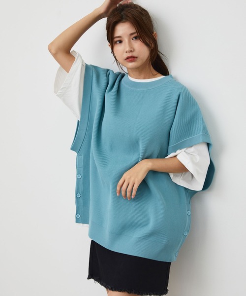 JUNRED(ジュンレッド)の「サイドボタンルーズベスト(ベスト・メンズ・ブラック/ライトグリーン/ベージュ系その他・M/L)」の5枚目の写真