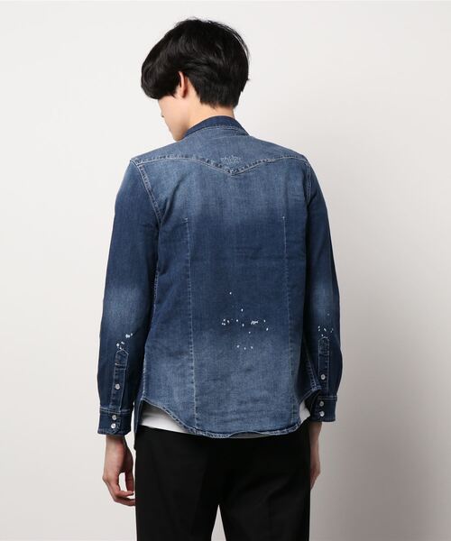 semantic design（セマンティックデザイン）の「セマンティックデザイン/semantic design ダメージデニム 長袖シャツアウター（シャツ/ブラウス・メンズ・ネイビー/ブルー・LARGE/X-LARGE/MEDIUM）」の9枚目の写真