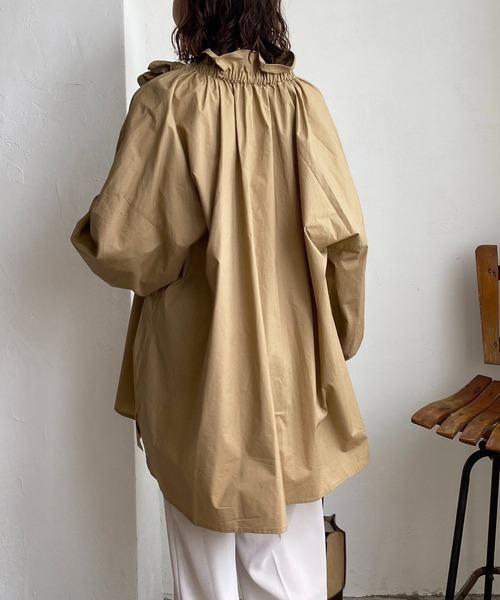 CAPRICIEUX LE'MAGE(カプリシューレマージュ)の「フリルスタンドカラーシャツ(シャツ/ブラウス・レディース・ホワイト/チャコールグレー/ベージュ・FREE)」の14枚目の写真