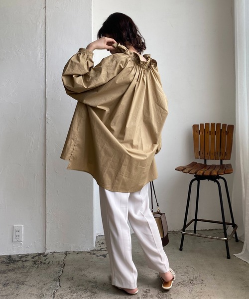 CAPRICIEUX LE'MAGE(カプリシューレマージュ)の「フリルスタンドカラーシャツ(シャツ/ブラウス・レディース・ホワイト/チャコールグレー/ベージュ・FREE)」の20枚目の写真