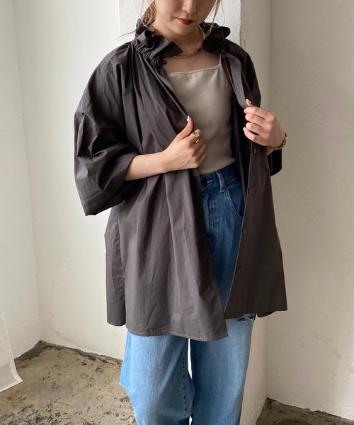 CAPRICIEUX LE'MAGE(カプリシューレマージュ)の「フリルスタンドカラーシャツ(シャツ/ブラウス・レディース・ホワイト/チャコールグレー/ベージュ・FREE)」の21枚目の写真