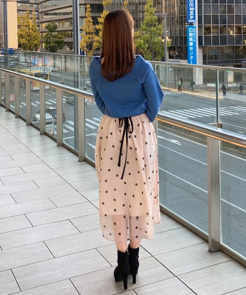 31 Sons de mode（トランテアン　ソン　ドゥ　モード）の「オフショル風リボンニット（ニット/セーター・レディース・ブラック/オフホワイト/ローズ/サックスブルー・36）」の7枚目の写真