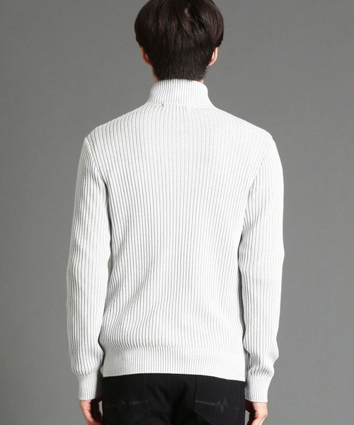 HIDEAWAYS NICOLE（ハイダウェイニコル）の「スタンドリブニットブルゾン（カーディガン/ボレロ・メンズ・ホワイト×ブラック/ホワイト×グレー/ブラック×ホワイト/レッド系その他・MEDIUM/LARGE/X-LARGE）」の9枚目の写真