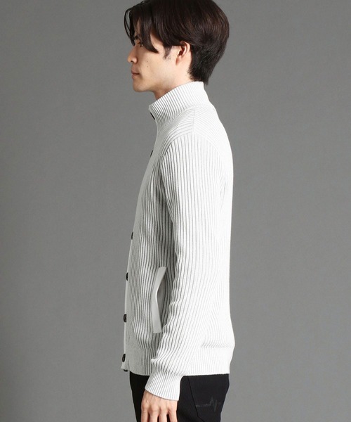 HIDEAWAYS NICOLE（ハイダウェイニコル）の「スタンドリブニットブルゾン（カーディガン/ボレロ・メンズ・ホワイト×ブラック/ホワイト×グレー/ブラック×ホワイト/レッド系その他・MEDIUM/LARGE/X-LARGE）」の10枚目の写真