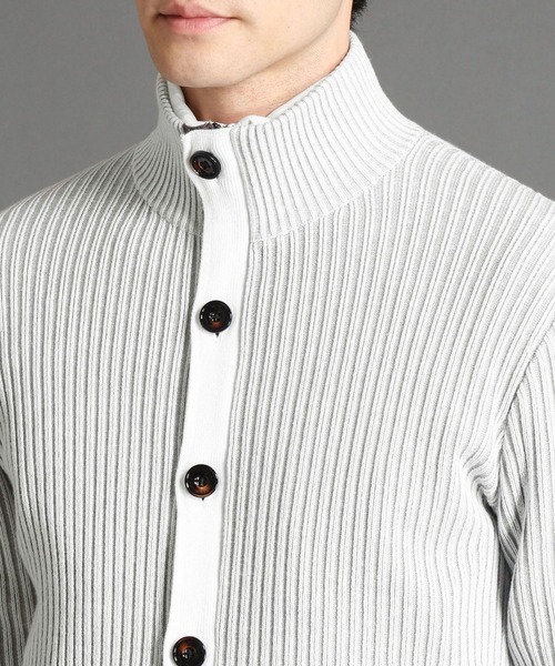 HIDEAWAYS NICOLE（ハイダウェイニコル）の「スタンドリブニットブルゾン（カーディガン/ボレロ・メンズ・ホワイト×ブラック/ホワイト×グレー/ブラック×ホワイト/レッド系その他・MEDIUM/LARGE/X-LARGE）」の11枚目の写真