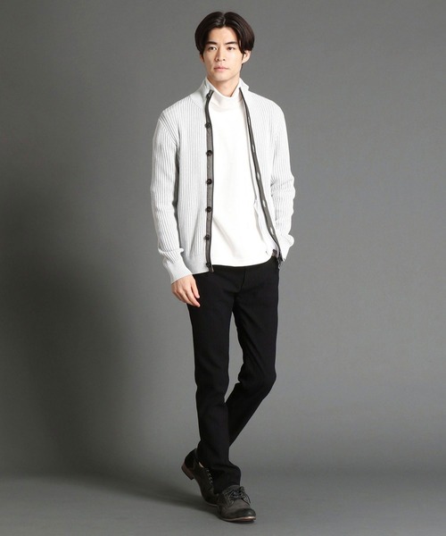 HIDEAWAYS NICOLE（ハイダウェイニコル）の「スタンドリブニットブルゾン（カーディガン/ボレロ・メンズ・ホワイト×ブラック/ホワイト×グレー/ブラック×ホワイト/レッド系その他・MEDIUM/LARGE/X-LARGE）」の18枚目の写真