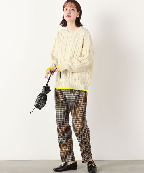 Oldderby Knitwear（オールダービーニットウェア）の「【OLDDERBY KNITWEAR/オールドダービーニットウエア】別注アランケーブル配色プルオーバーニット（ニット/セーター・レディース・オフホワイト/グレー系その他7/ブルー系その他7・M）」の17枚目の写真