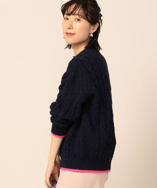 Oldderby Knitwear（オールダービーニットウェア）の「【OLDDERBY KNITWEAR/オールドダービーニットウエア】別注アランケーブル配色プルオーバーニット（ニット/セーター・レディース・オフホワイト/グレー系その他7/ブルー系その他7・M）」の18枚目の写真