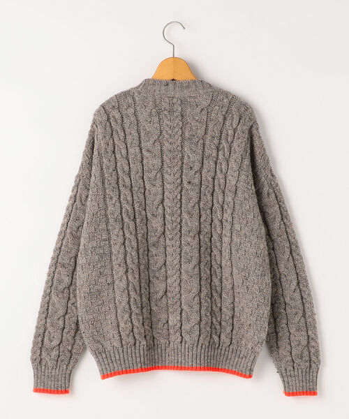 Oldderby Knitwear（オールダービーニットウェア）の「【OLDDERBY KNITWEAR/オールドダービーニットウエア】別注アランケーブル配色プルオーバーニット（ニット/セーター・レディース・オフホワイト/グレー系その他7/ブルー系その他7・M）」の22枚目の写真