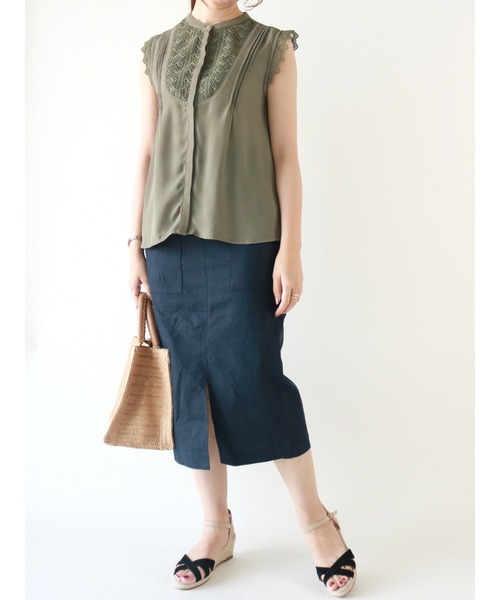 Te chichi（テチチ）の「綿麻アウトポケットタイトスカート（スカート・レディース・ネイビー/カーキ/イエロー・SMALL/MEDIUM）」の11枚目の写真