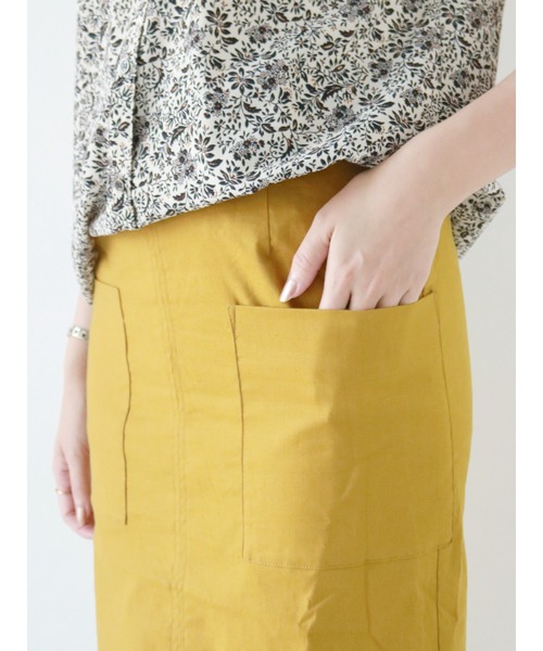 Te chichi（テチチ）の「綿麻アウトポケットタイトスカート（スカート・レディース・ネイビー/カーキ/イエロー・SMALL/MEDIUM）」の15枚目の写真