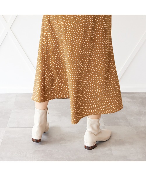 JELLY BEANS（ジェリービーンズ）の「クリアコンビヒールストレッチショートブーツ(214-40208)JELLY BEANS(ジェリービーンズ)（ブーツ・レディース・ブラック/アイボリー/ダークブラウン・S/M/L/LL）」の9枚目の写真