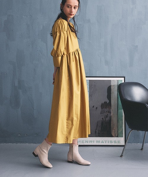 JELLY BEANS（ジェリービーンズ）の「クリアコンビヒールストレッチショートブーツ(214-40208)JELLY BEANS(ジェリービーンズ)（ブーツ・レディース・ブラック/アイボリー/ダークブラウン・S/M/L/LL）」の6枚目の写真