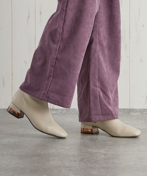 JELLY BEANS（ジェリービーンズ）の「クリアコンビヒールストレッチショートブーツ(214-40208)JELLY BEANS(ジェリービーンズ)（ブーツ・レディース・ブラック/アイボリー/ダークブラウン・S/M/L/LL）」の20枚目の写真