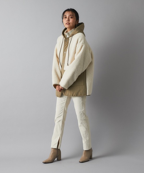 RIVE DROITE（リヴドロワ）の「シンプルなデザインが魅力　スクエアショートブーツ（ブーツ・レディース・ブラック/ベージュ・S/M/L）」の20枚目の写真