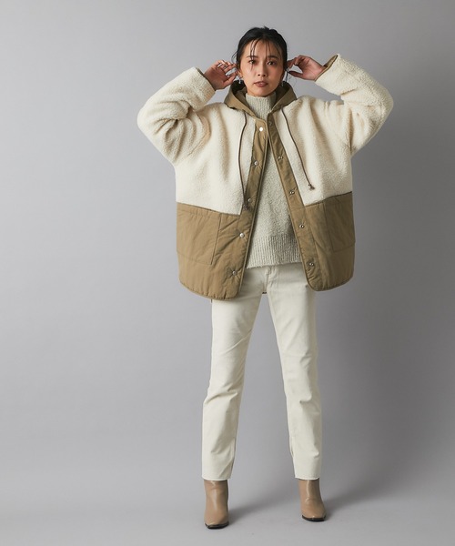 RIVE DROITE（リヴドロワ）の「シンプルなデザインが魅力　スクエアショートブーツ（ブーツ・レディース・ブラック/ベージュ・S/M/L）」の19枚目の写真