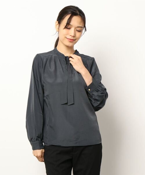 Te chichi TERRASSE（テチチテラス）の「2WAYボウタイブラウス（シャツ/ブラウス・レディース・パープル/グリーン/キャメル/チャコール・ﾌﾘ-）」の9枚目の写真