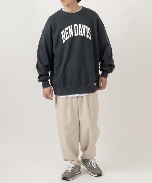 BEN DAVIS(ベンデイビス)の「【BENDAVIS/ベンデイビス】カレッジプリントクルーネックスウェット(スウェット・メンズ・ブラック/パープル/ネイビー/オフホワイト・M/L/XL)」の8枚目の写真