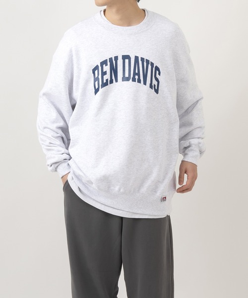 BEN DAVIS(ベンデイビス)の「【BENDAVIS/ベンデイビス】カレッジプリントクルーネックスウェット(スウェット・メンズ・ブラック/パープル/ネイビー/オフホワイト・M/L/XL)」の5枚目の写真