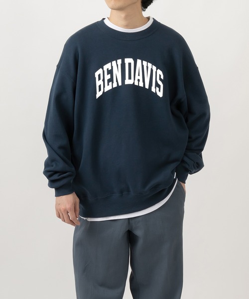 BEN DAVIS(ベンデイビス)の「【BENDAVIS/ベンデイビス】カレッジプリントクルーネックスウェット(スウェット・メンズ・ブラック/パープル/ネイビー/オフホワイト・M/L/XL)」の9枚目の写真