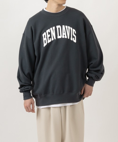 BEN DAVIS(ベンデイビス)の「【BENDAVIS/ベンデイビス】カレッジプリントクルーネックスウェット(スウェット・メンズ・ブラック/パープル/ネイビー/オフホワイト・M/L/XL)」の7枚目の写真