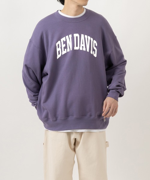 BEN DAVIS(ベンデイビス)の「【BENDAVIS/ベンデイビス】カレッジプリントクルーネックスウェット(スウェット・メンズ・ブラック/パープル/ネイビー/オフホワイト・M/L/XL)」の12枚目の写真
