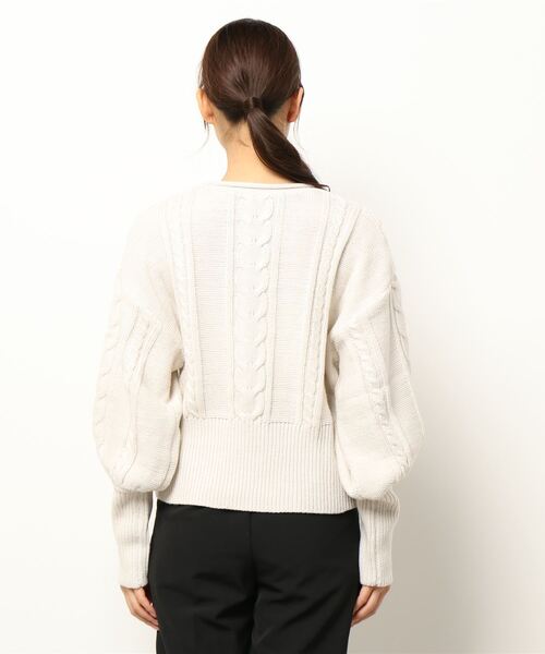 prose verse(プロズヴェール)の「ボリューム袖ケーブル編みニット(ニット/セーター・レディース・ライム/ブラック/バイオレット/オフホワイト・FREE)」の5枚目の写真