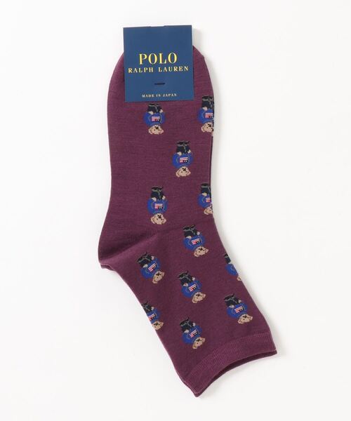 POLO RALPH LAUREN(ポロ ラルフ ローレン)の「POLO RALPH LAUREN レディース フラッグミニベア総柄 クルーソックス 03208537(ソックス/靴下・レディース・ライトグレー/ネイビー/アイボリー/パープル系その他/レッド系その他/サーモンピンク/コバルトブルー・22-24cm/23-25cm)」の5枚目の写真