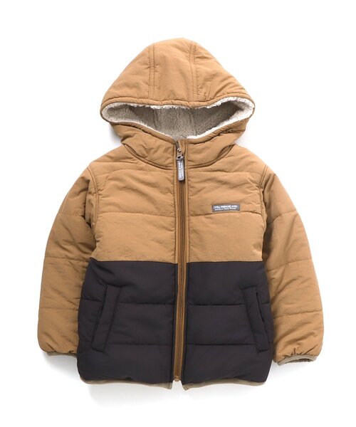 BREEZE(ブリーズ)の「中綿ボアリバーシブルブルゾン(ブルゾン・キッズ・オレンジ/カモフラージュ/エメラルド/ベージュ/ピンク・110/100/150/120/140/90/130)」の2枚目の写真