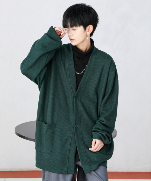 neos（ネオス）の「【neos -addictive design-】ビッグシルエット 2ボタン ニット カーディガン（カーディガン/ボレロ・メンズ・ブラック/ブラウン/ブルー/グリーン・MEDIUM/LARGE）」の3枚目の写真