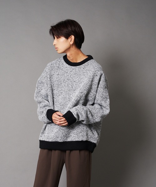 UNIIT(ユニット)の「【UNIIT/ユニット】カルゼニットフリースルーズクルーネック(スウェット・メンズ・ホワイト/チャコールグレー/ブラック/ベージュ/杢グレー・SMALL/MEDIUM/LARGE)」の4枚目の写真