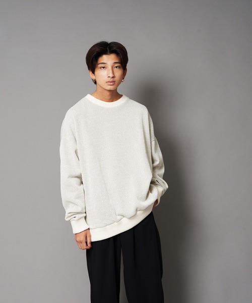 UNIIT(ユニット)の「【UNIIT/ユニット】カルゼニットフリースルーズクルーネック(スウェット・メンズ・ホワイト/チャコールグレー/ブラック/ベージュ/杢グレー・SMALL/MEDIUM/LARGE)」の15枚目の写真
