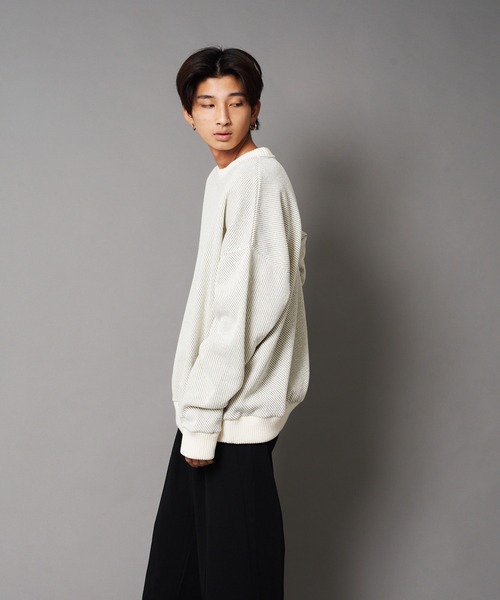 UNIIT(ユニット)の「【UNIIT/ユニット】カルゼニットフリースルーズクルーネック(スウェット・メンズ・ホワイト/チャコールグレー/ブラック/ベージュ/杢グレー・SMALL/MEDIUM/LARGE)」の17枚目の写真
