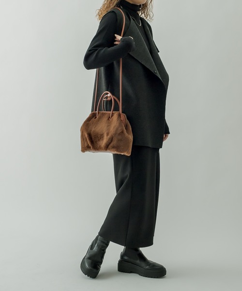 mystic(ミスティック)の「フェイクファーがま口BAG(ショルダーバッグ・レディース・ブラック/ブラウン・ONE SIZE)」の9枚目の写真