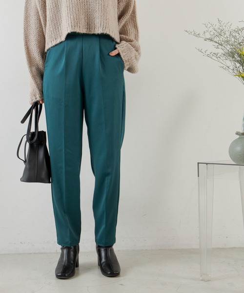 ANGIE（アンジー）の「センタープレススラックスタックパンツ（スラックス・レディース・ピンク/グリーン/ブラック/アイボリー・MEDIUM/LARGE/SMALL）」の4枚目の写真